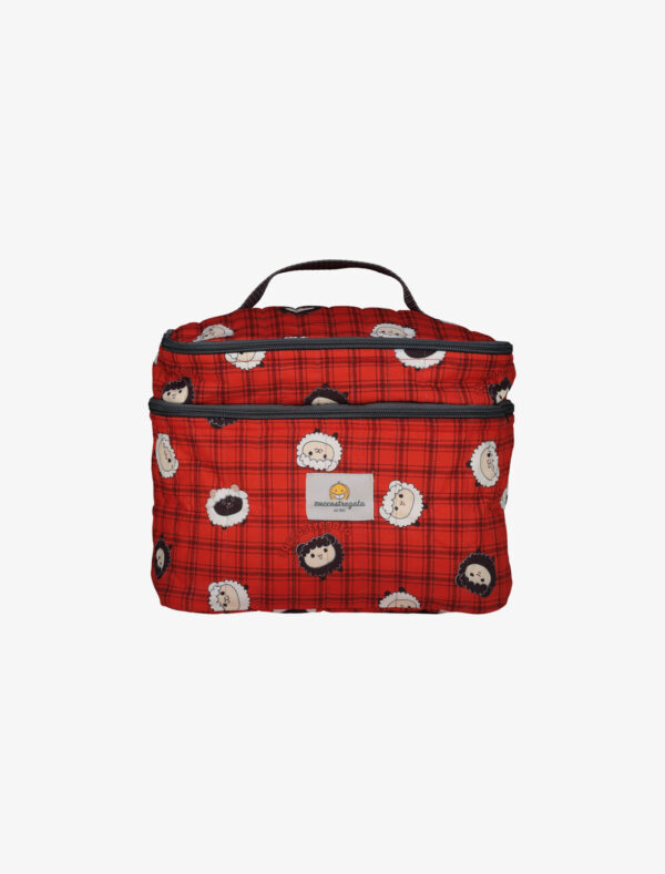 Beauty Case con due scomparti - Scottish Sheep Red
